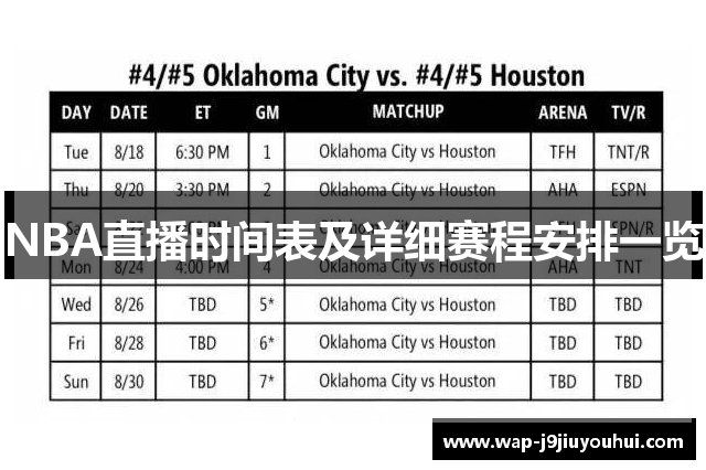 NBA直播时间表及详细赛程安排一览